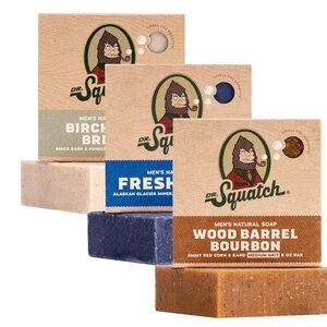 Men's Natural Soap Set - Birch Bark, Fresh Falls, Wood Barrel Bourbon